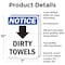 Signmission Dirty Towels (Down Arrow), 7 in W x Rectangle, Aluminum OS-2PACK-NS-A-710-V-11039 - alternate 8